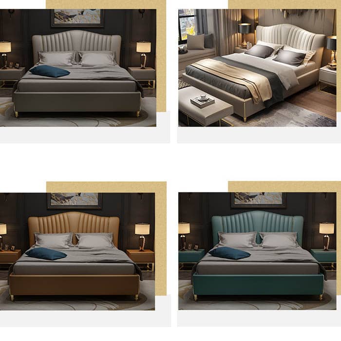 Smokey grey upholstered bed with storage