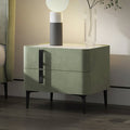Jazzy Green Bed Side Table In Suede