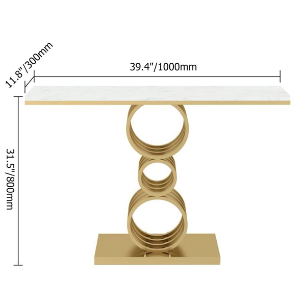 Rolex Black And Golden Consol Table