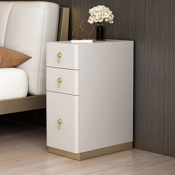 Rich light green bed side table with three drawer