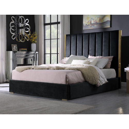 Turkish black upholstered bed