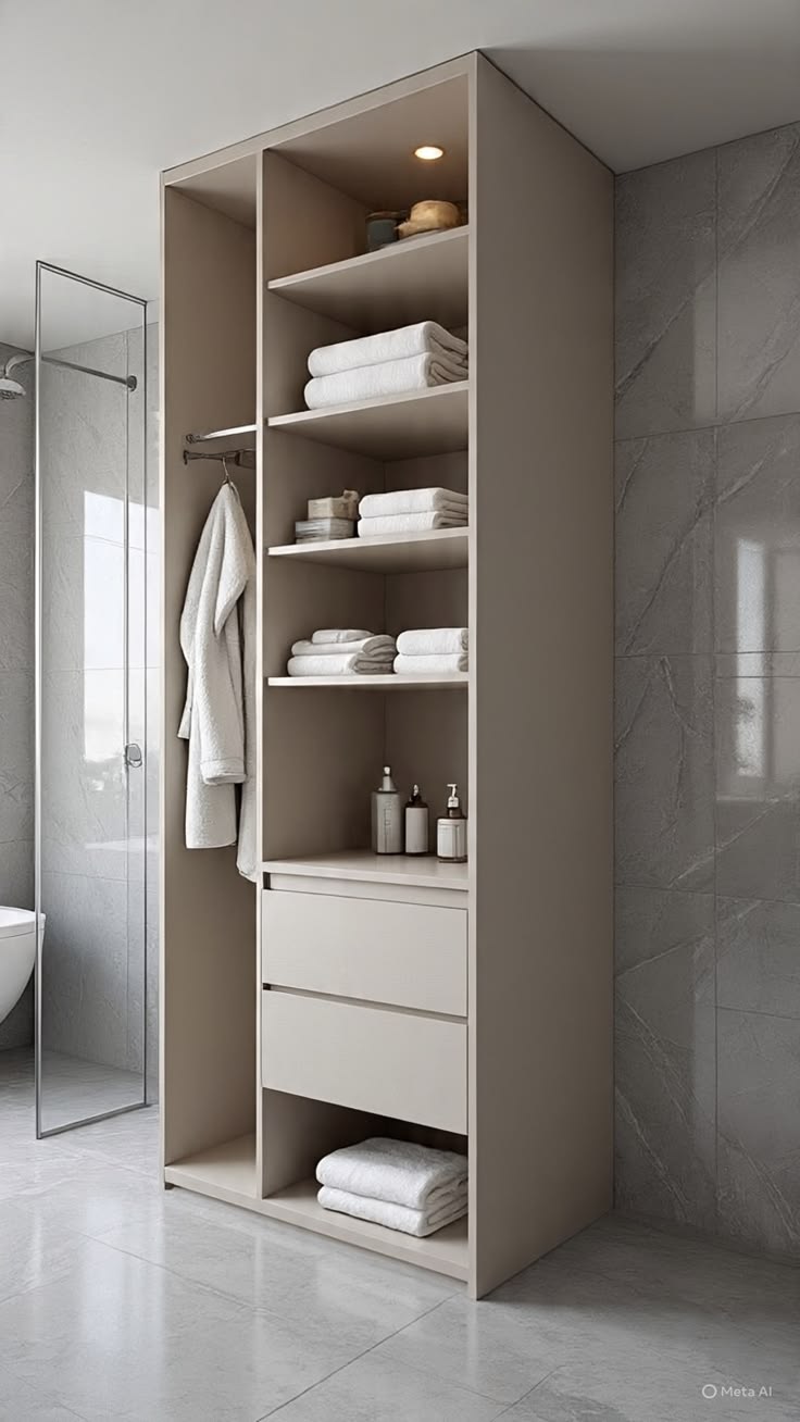 Custom Tall Bathroom Organizer Cabinet