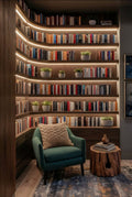 Luxury Living Room Bookshelf with LED Lighting