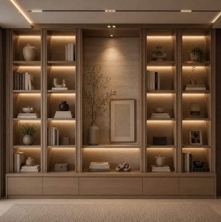 Custom Modular Bookshelf Wall Unit