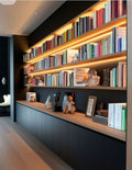 Contemporary Built-In Bookshelf with Display Shelves