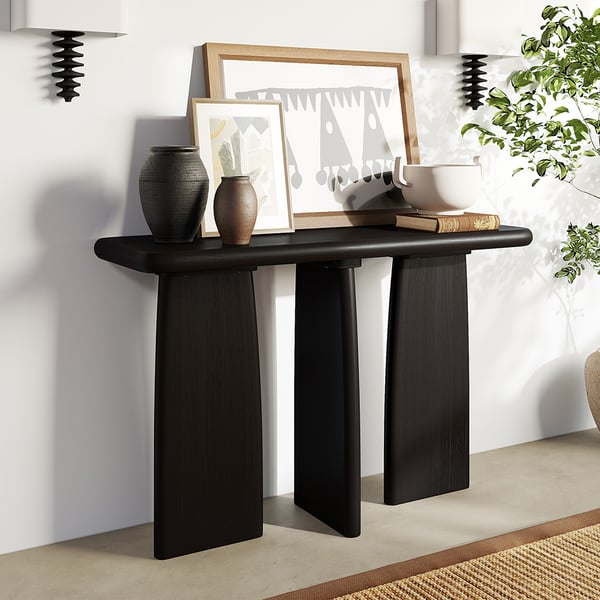 Walnut Wood Console Table