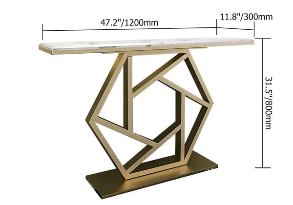 Gold Accent Console Table