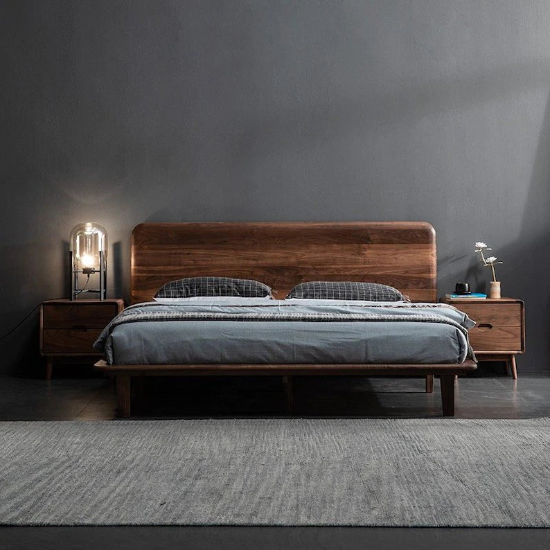 Aahed Wooden Bed In Walnut