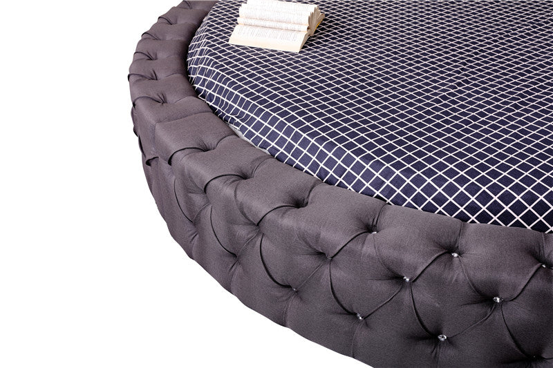 Texo Round Bed in Rich Suede