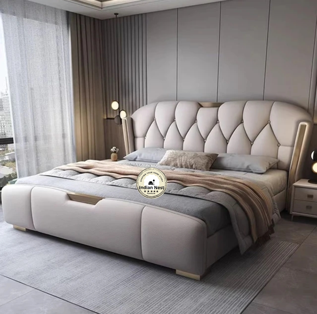 Luxe Kristy Rose Gold Bed With Storage