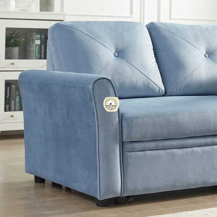 Upholstered Sectional L Shape Sofa Cum Bed