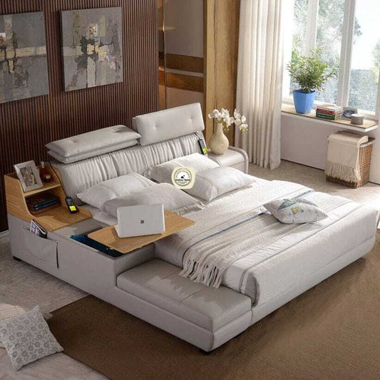 Tixo Luxury & Stylish Leatherette Side Storage Bed Furniture