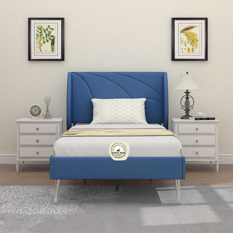 Deblin Blue Suede Bed