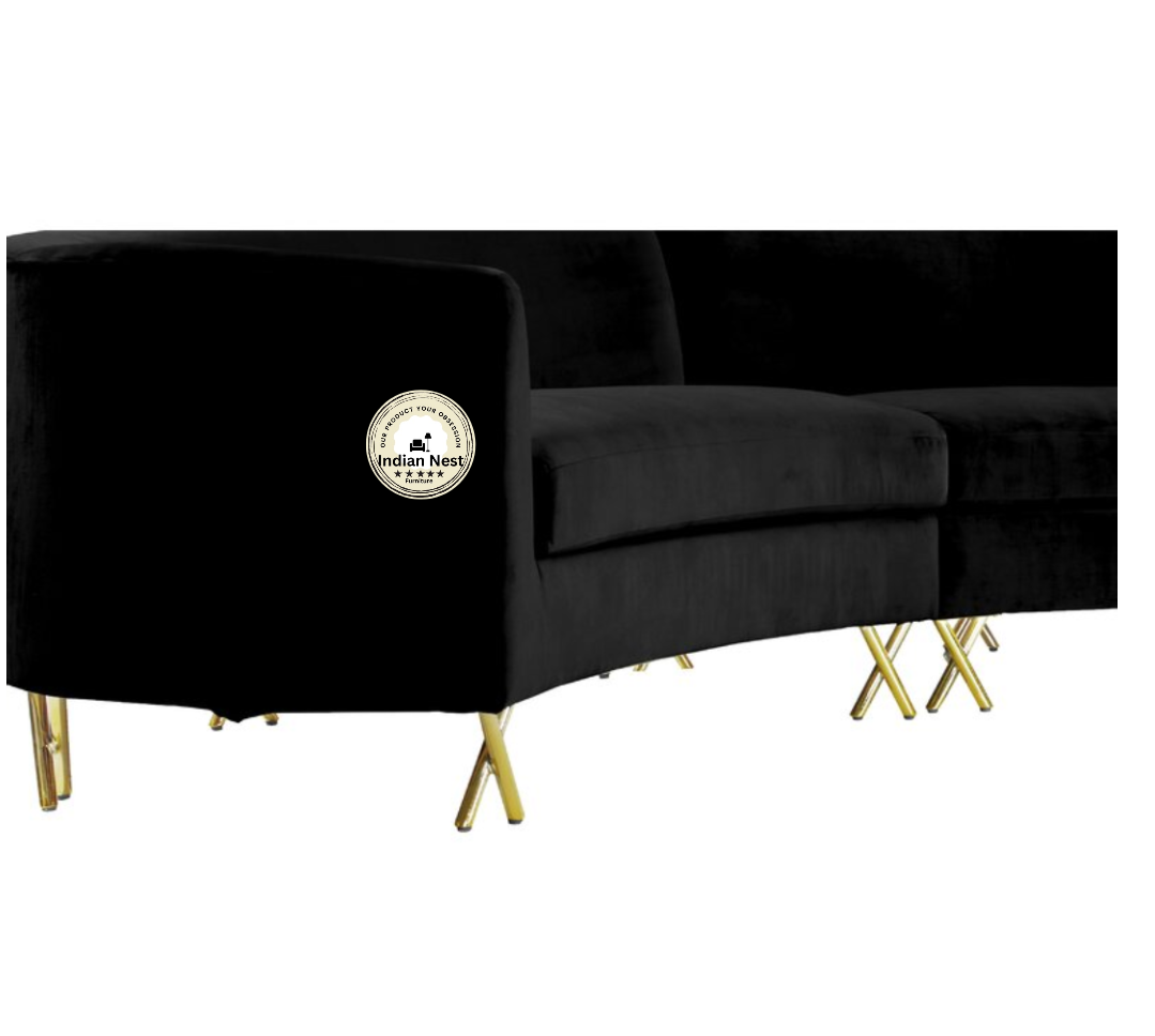 Nordic Black Curved Luxury Sofa