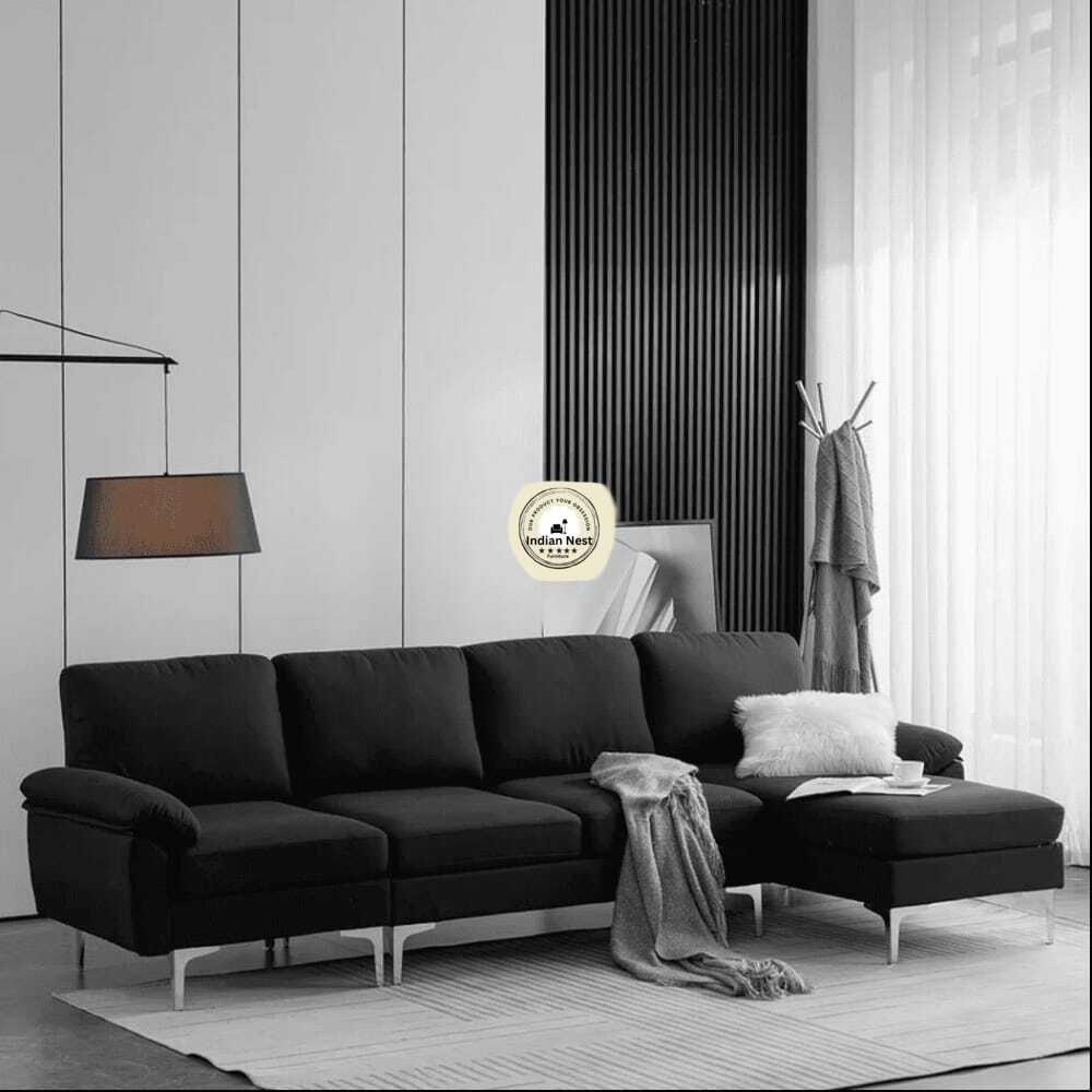 Black & Grey crow L-Shaped Sofa