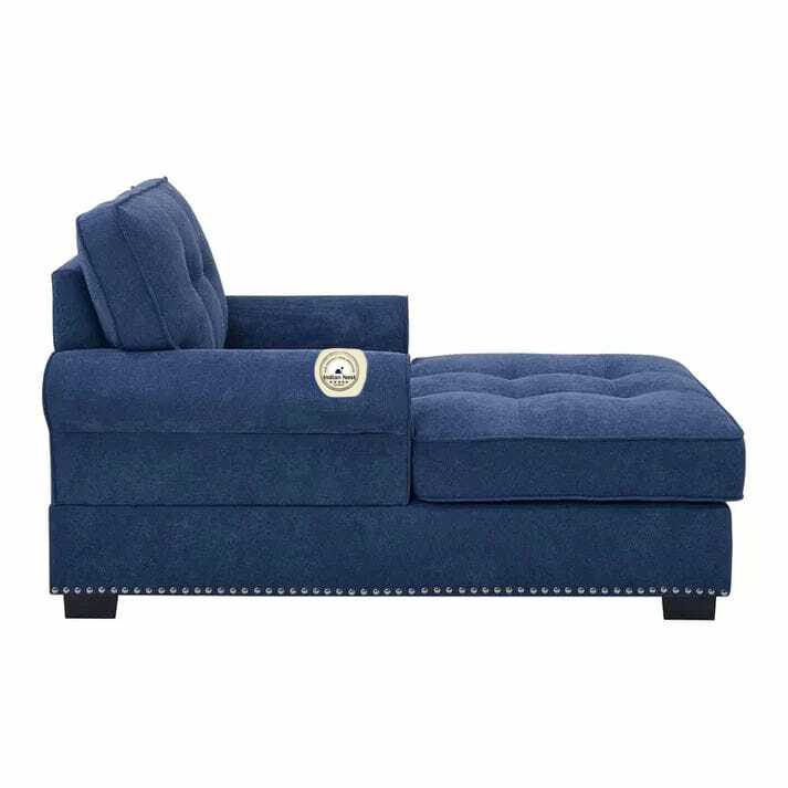 Baki Tufted Two Arms Rolled Design Chaise Lounge
