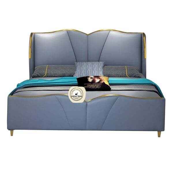 Leatherette Bed With Tufted Upholstered Headboard