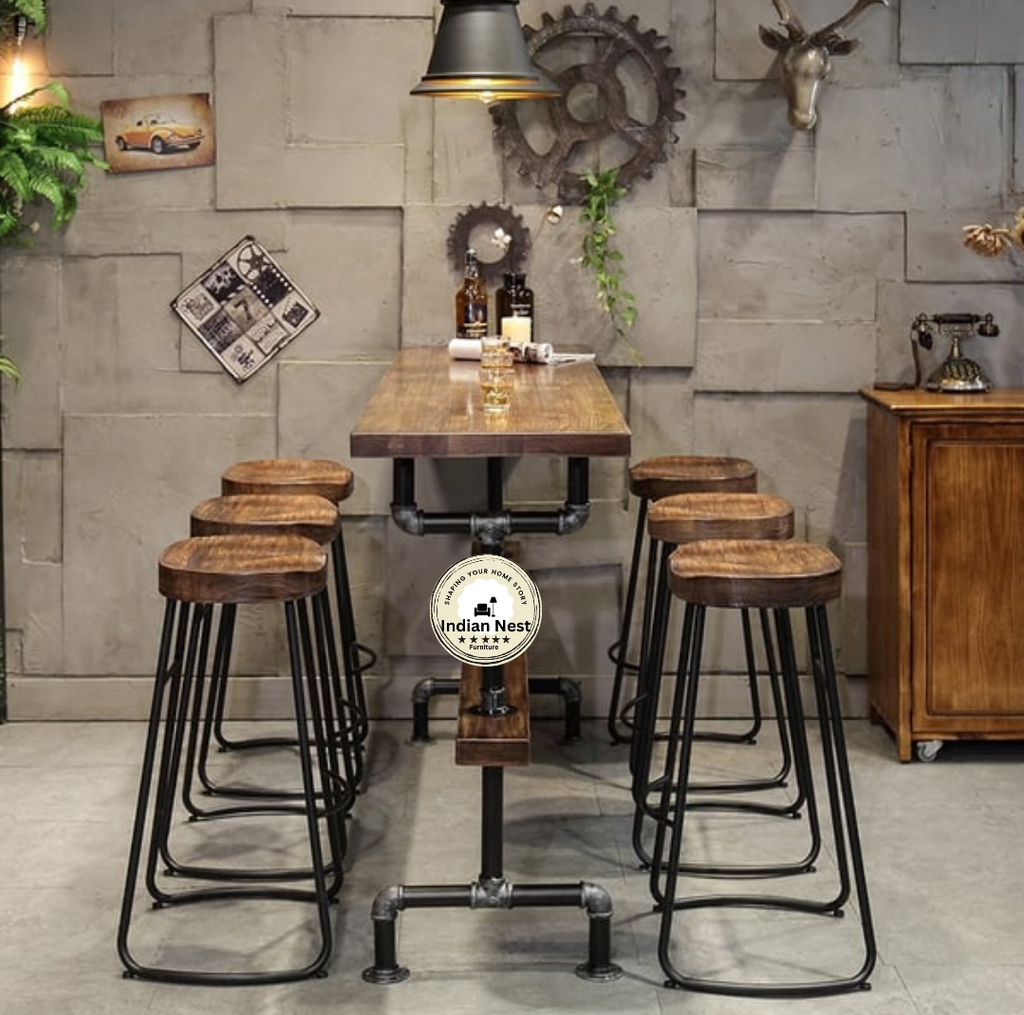 Krystal Wooden Bar Counter & Stool