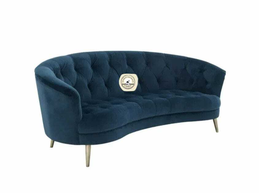 Curve Morden Sofa 3-Seater In Velvet
