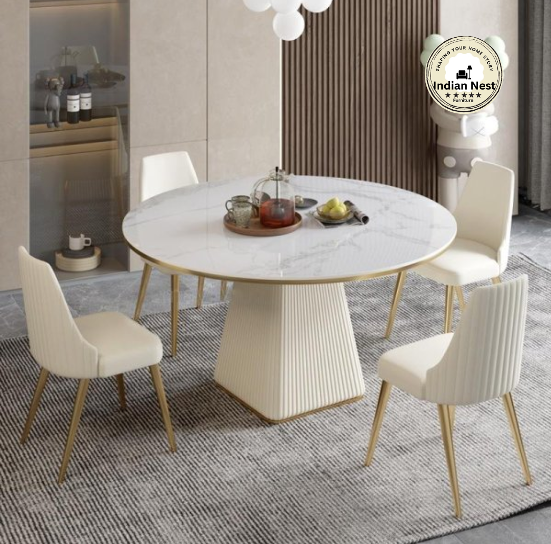 Aahed White Cobe Dining Table