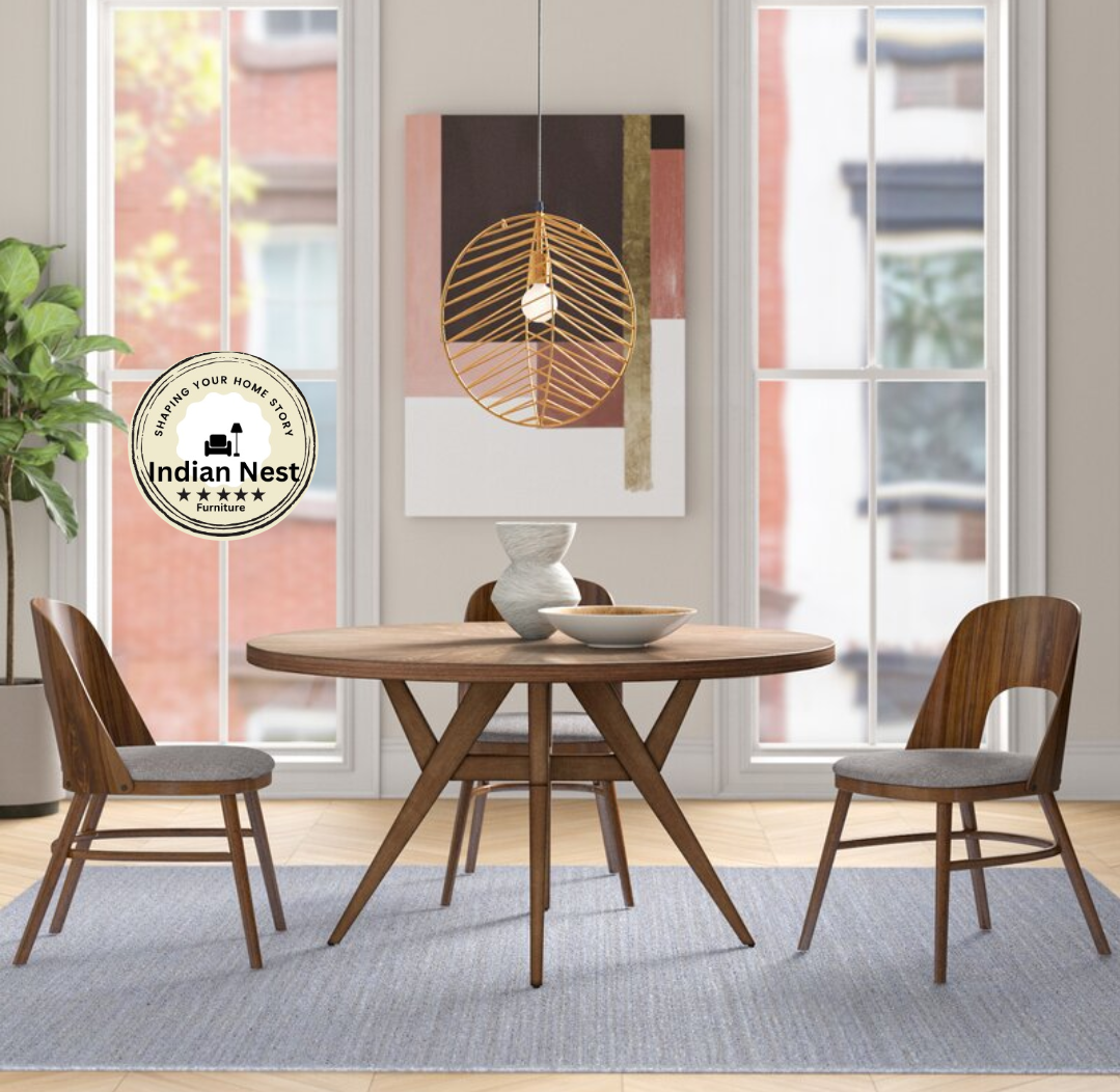 Erick Alfino Brown Wooden Dining Table