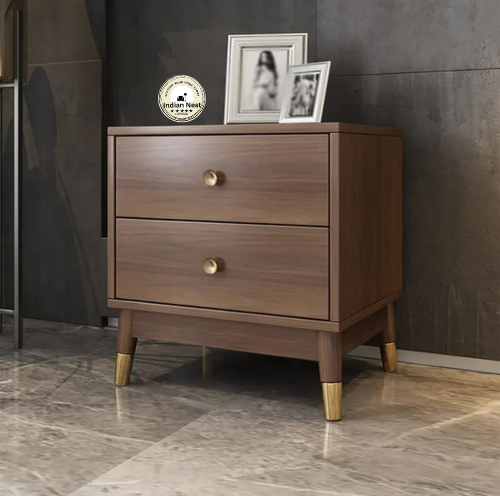 Solvent Wooden Bed Side Table