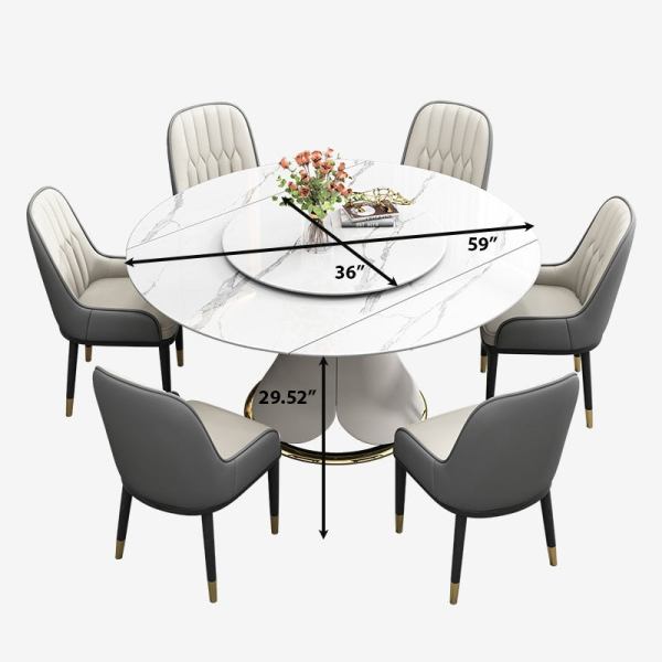 Aahed White Round Dining Table