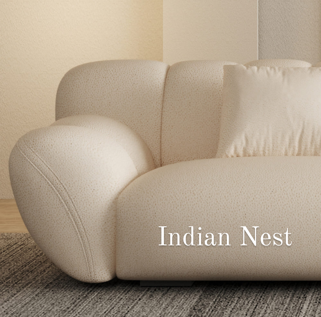 Luxe buckle fabric corner sofa
