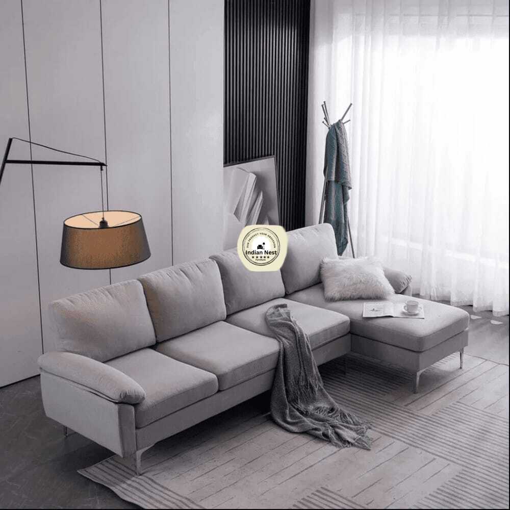 Black & Grey crow L-Shaped Sofa
