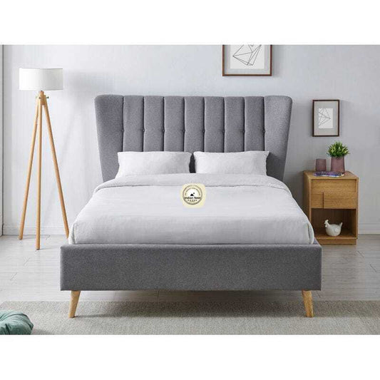 Glossy Grey King Style Bed