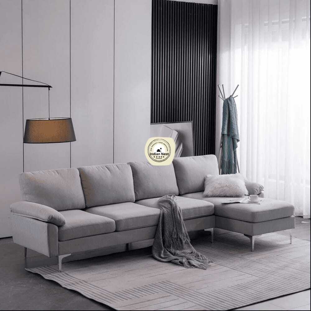 Black & Grey crow L-Shaped Sofa