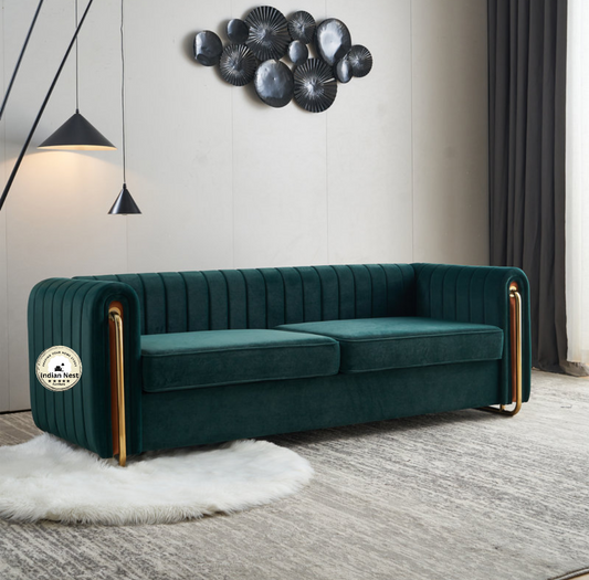 Ocean green vertical tufting sofa