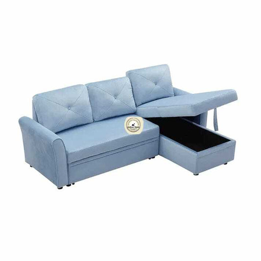 Upholstered Sectional L Shape Sofa Cum Bed