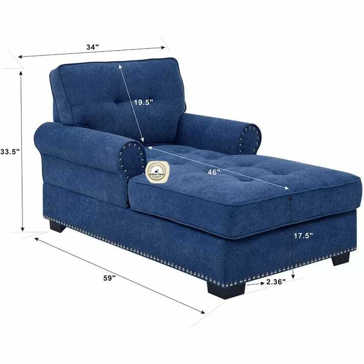 Baki Tufted Two Arms Rolled Design Chaise Lounge
