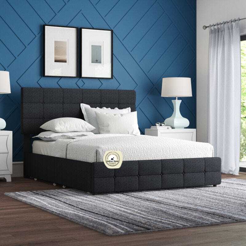 Check Mate Black Bed With Side Storage