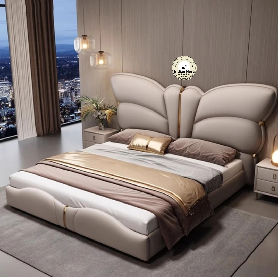 Luxe Butterfly Upholstered Bed