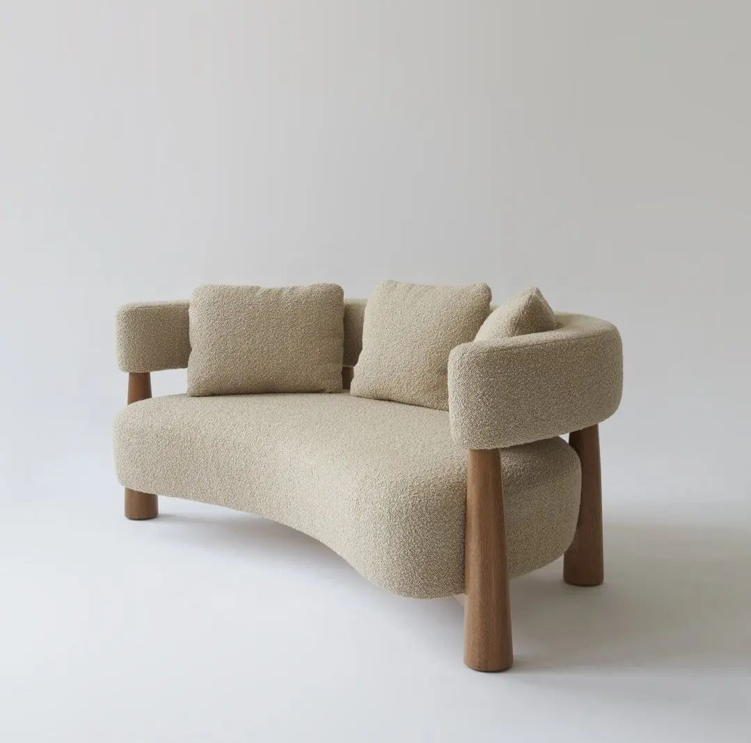 Nordic Aesthetic Wooden Sofa