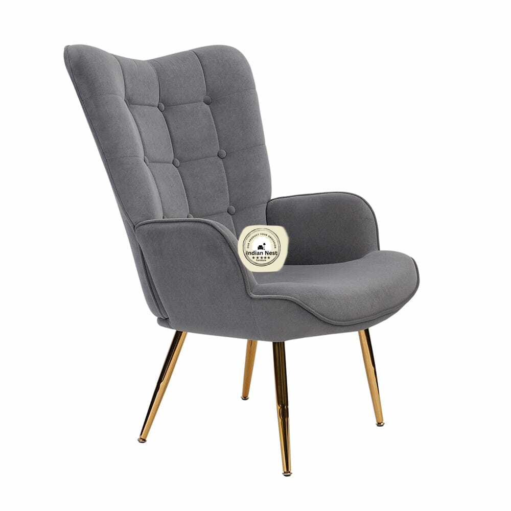 Boss Button Tufted Wingback Chair With Stool