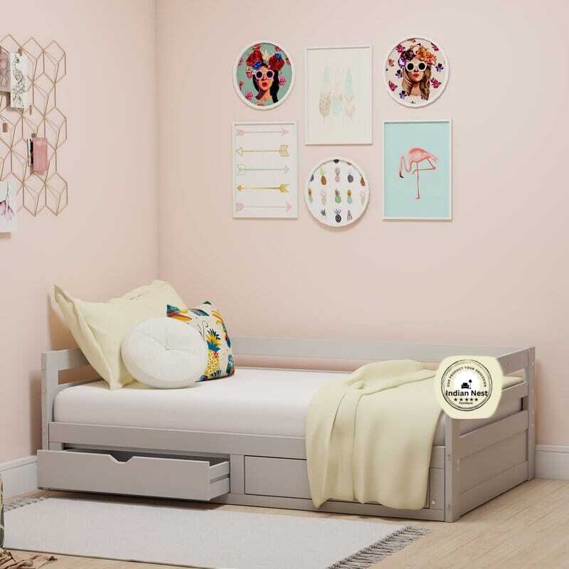Martian Wooden Kids Bed With Drawer