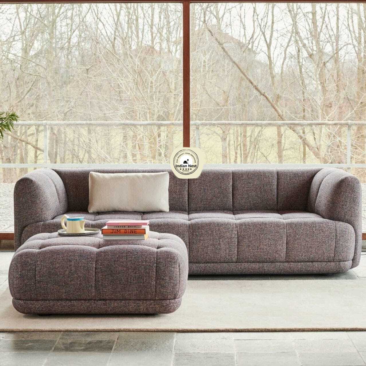 Canape Modern sofa With Extra Comfort In Suede