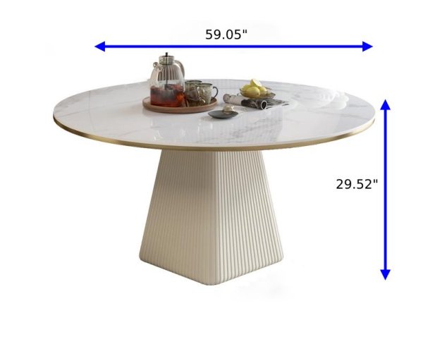 Aahed White Cobe Dining Table