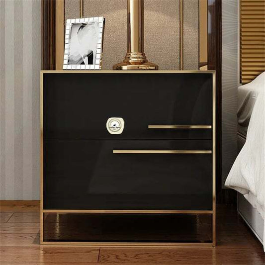 Amazing Black Bed side Table with Golden Leg