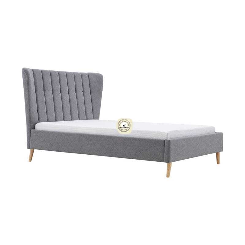 Glossy Grey King Style Bed