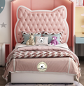 Princess Bed Pink In Leatherette.