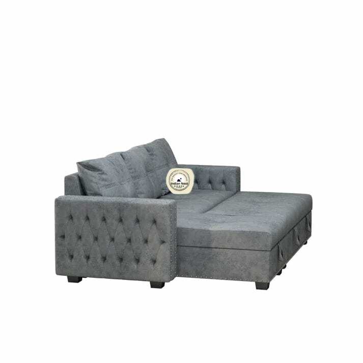 L Shape Sofa Cum Bed In Upholstered