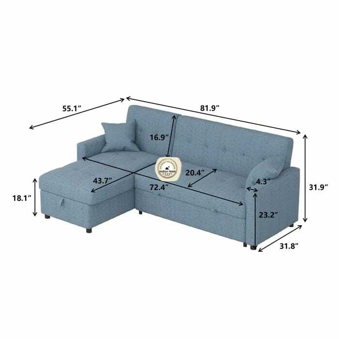 L-Shaped Sectional Sofa Cum Bed