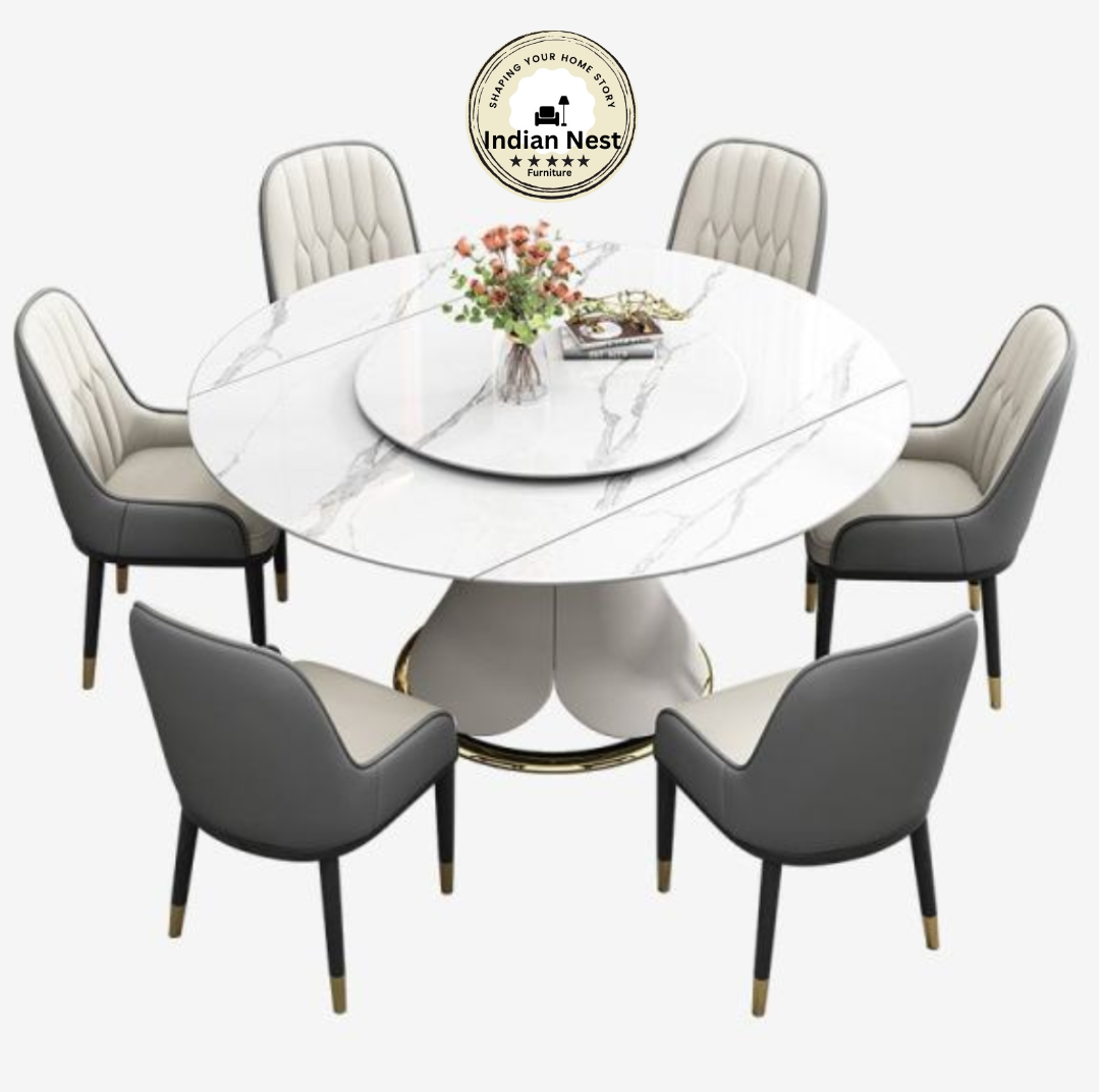 Aahed White Round Dining Table