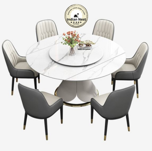 Aahed White Round Dining Table