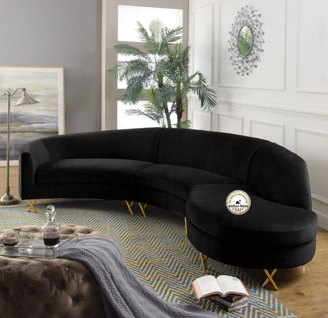 Nordic Black Curved Luxury Sofa
