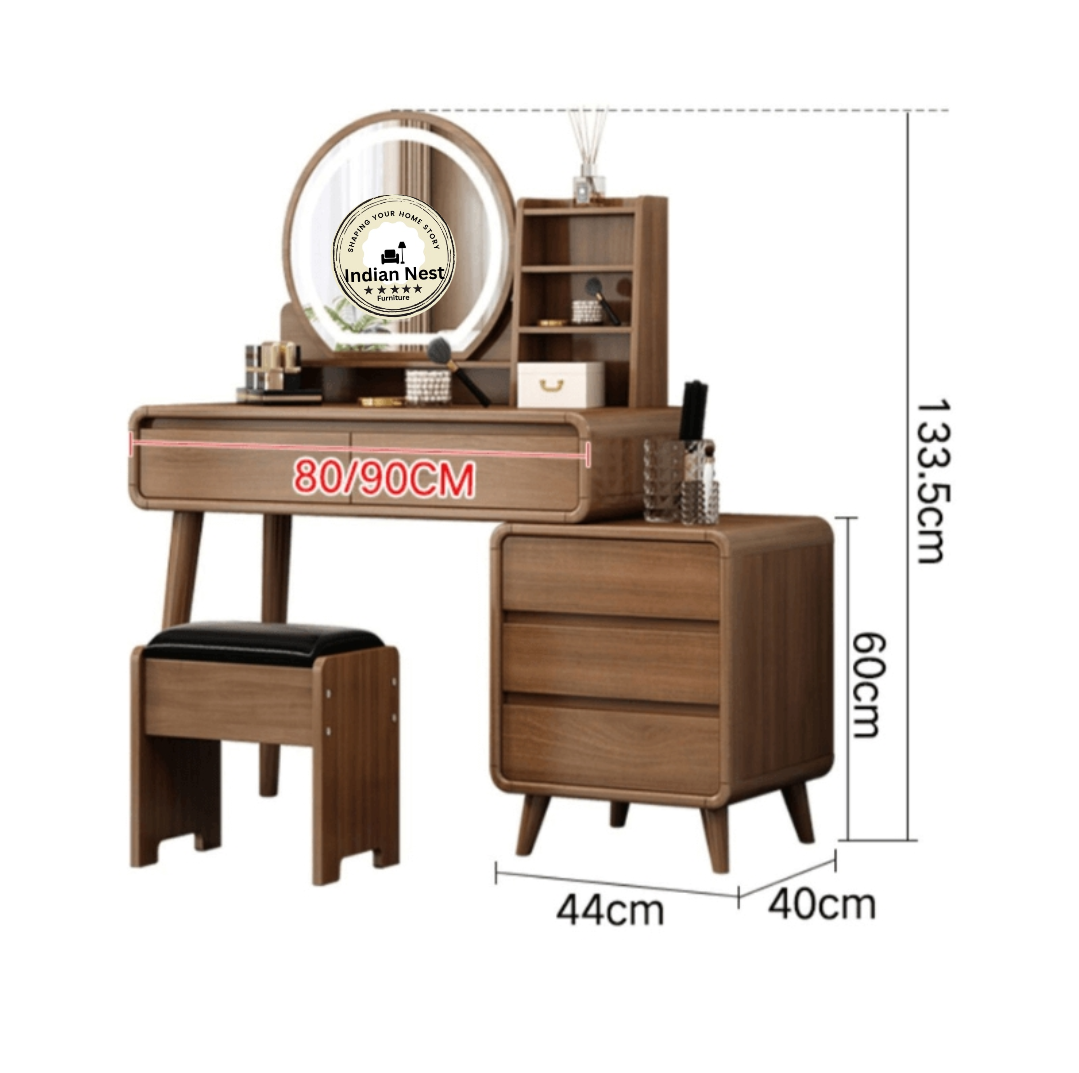 Nordic Aachen Wooden Makeup Vanity Indian Nest